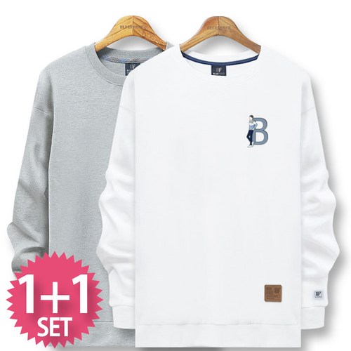 블루포스 엘튼 맨투맨 + 엘리논 맨투맨 1+1세트 [2장 묶음] 긴팔티 [국내생산]