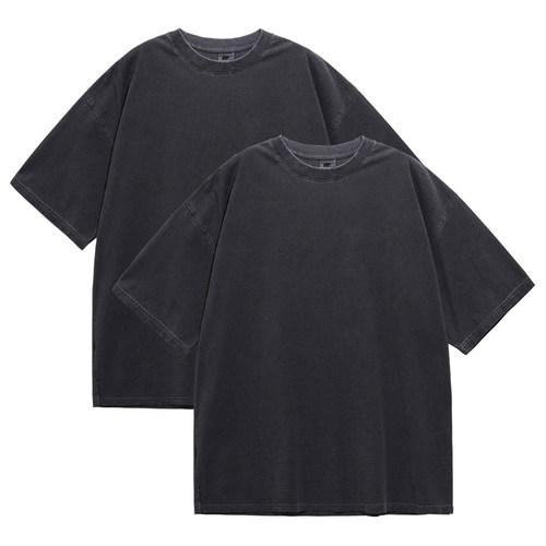 문컬렉션 [패키지 2pack] 시그니처 피그먼트 오버핏 반팔티 남녀공용 빅사이즈 1+1 반팔 티셔츠
