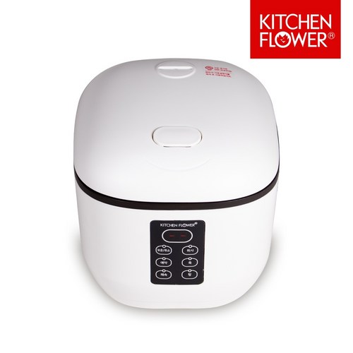 키친플라워 밥솥 일반 전기밥솥 보온 밥통 4인용 6인용, 블랙 + 화이트