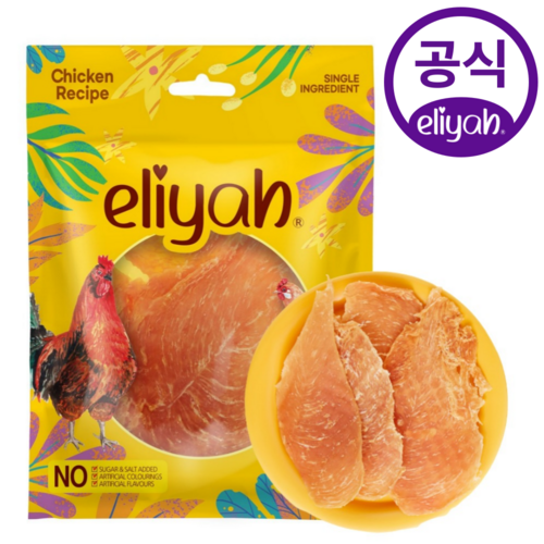 엘리야 치킨 슬라이스 강아지 무첨가 수제 간식 닭가슴살 육포 100G, 1개