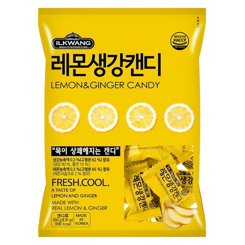 [일광제과] 레몬생강 캔디, 250g, 4개