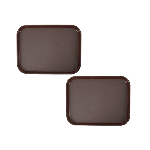 데일리찬 국산 고급 업소용 논****** 쟁반 직사각 원형, 브라운, 2개