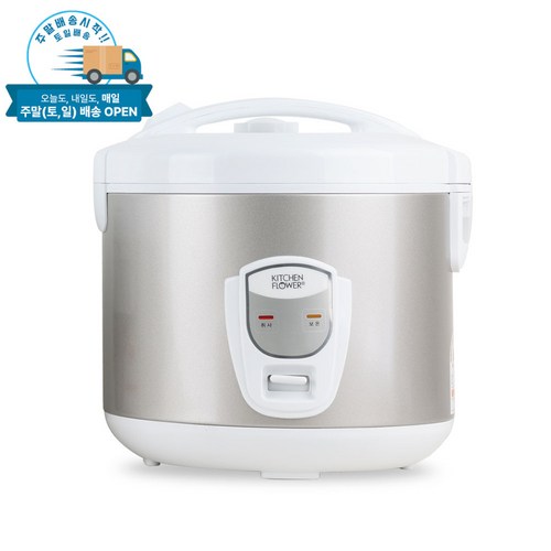 키친플라워 불소수지코팅 내솥 원터치 전기 보온밥솥, 2)6인용