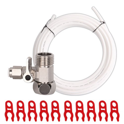 국산 정수기아답터 밸브 안전클립, 1세트, 국산아답터소형+안전클립10p+6mm호스10M