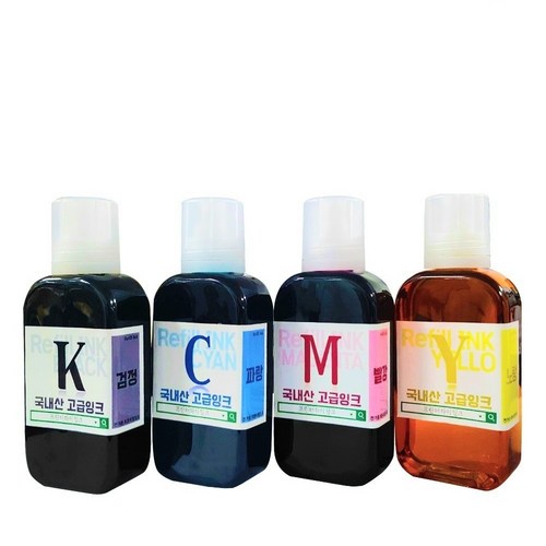 4색세트 국내산 호환 삼성잉크 SL-T1672W J1560W T1670W T1673W 무한 리필 150ml, 1세트, 삼성150ml (검노파빨) 세트 가정 사무실 추천