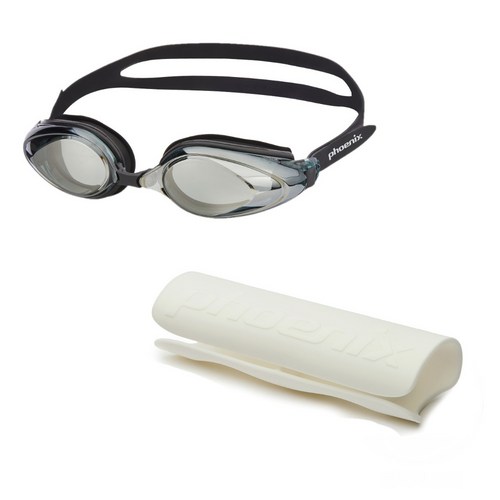 미러수경 PN-405M+수경케이스 SET, 블랙+화이트, 1개