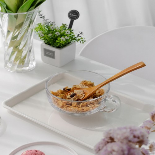 강화유리시리얼볼 뚜껑있는 시리얼그릇 그릭요거트볼 샐러드볼, 퓨어무드 커버유리_시리얼볼 450ml, 1개