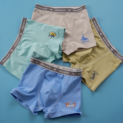 모노컬러 4매 남아 주니어 ********* 사각 초등학생 중학생 밴드형 팬티 ****** 세트