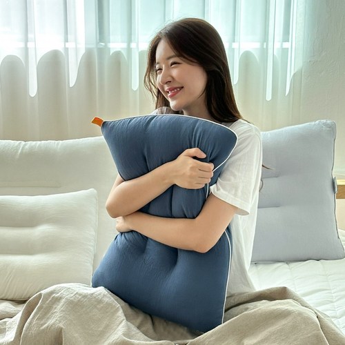 집앤콕 빨아쓰는 애착 경추베개, 연베이지, 1개