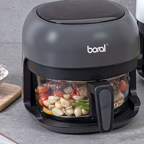 [독일 글로벌 브랜드] 글라스 에어프라이어 3L 미니 유리 에어프라이어, 그레이