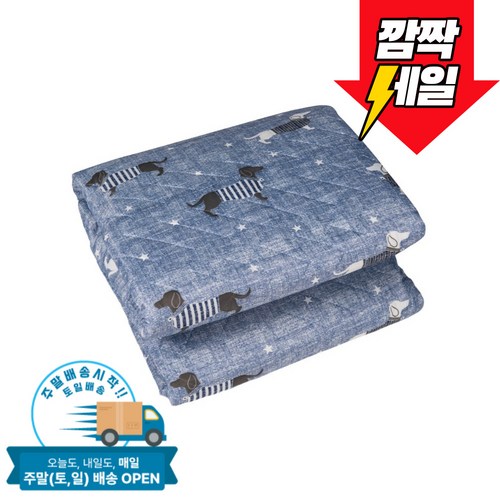 한일의료기 탄소열선 고급 전기요 보관가방 포함, 블루(동물)_소(67.5x180cm)