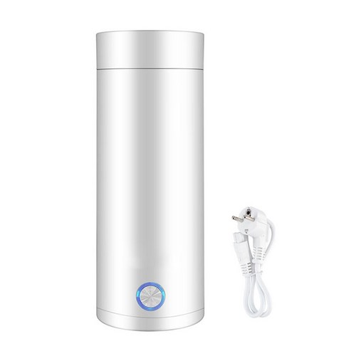 DS 휴대용 전기포트 주전자 분유포트 가열식 텀블러, 화이트