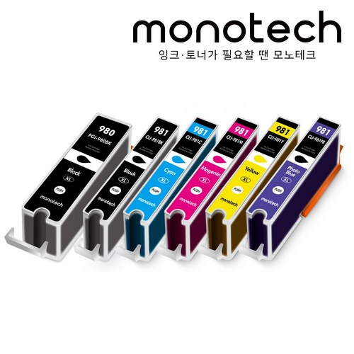 캐논 호환 잉크 세트 PGI-980 XL TS8290 TS8190 TS709 TS8298, 1세트, PGI-980XL 호환잉크 6색