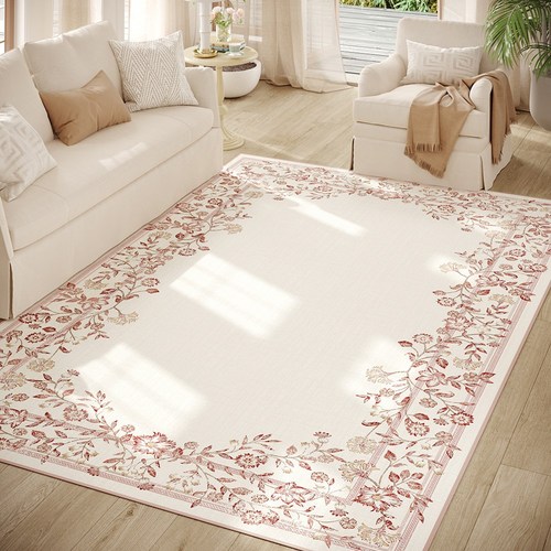 러그킹 먼지없는러그 거실카페트 워셔블러그 플라워 카펫트 사각형 원형러그 단모러그 방수카페트 카펫 매트