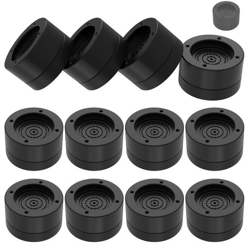 세탁기 다리 높이조절 받침대 고임목 스토퍼 건조기 진동 소음 방지 패드 12개 블랙이에요, 1세트