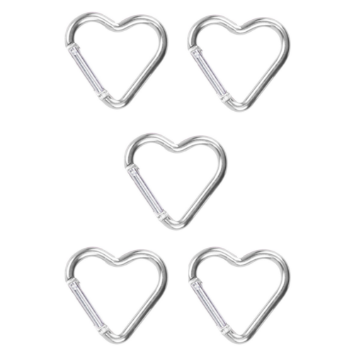 인사이드 하트 카라비너 키링 에어팟 고리 키홀더, 5개, 실버