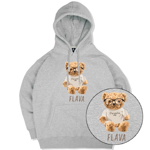 JYFASHIOIN SMART BEAR 후드티 곰돌이 그래픽 남녀공용 오버핏 기모 후드 티셔츠