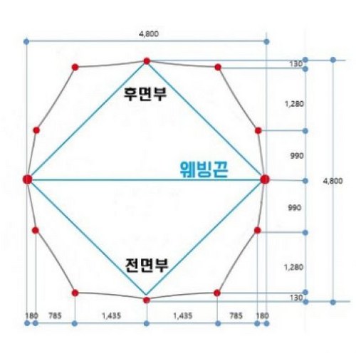 주문 제작 캠핑 칸 블로우쉘터 전용 그라운드시트 방수포, PE(경량형)