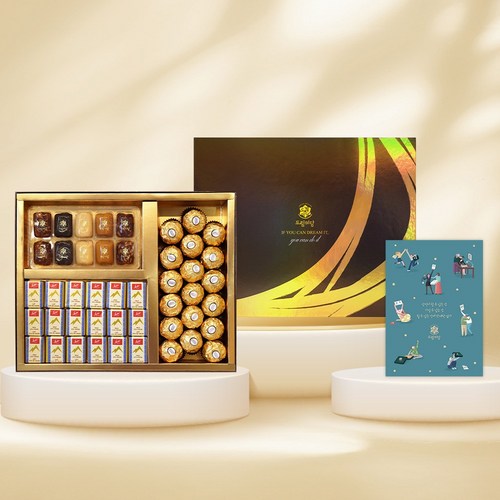 행운합격엿 드림미당 페레로 + 쁘띠스위스 델리스 수험생 응원간식 수능선물, 1세트, 544g