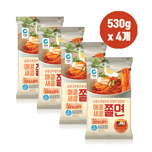 청정원매콤새콤쫄면530gx4개