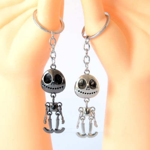 해골 모형 키링 가방고리, 1개, 1) 실버