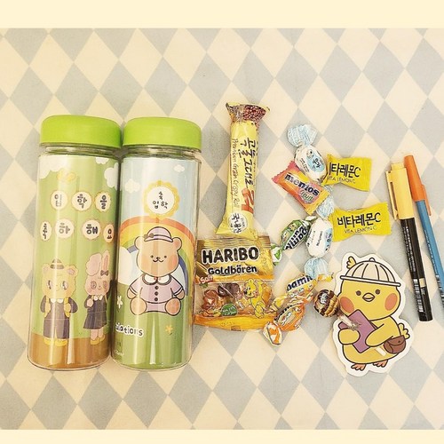 졸업 입학 선물 텀블러 간식세트, 1개, 500ml, 입학 곰돌이 간식세트 케이스포장