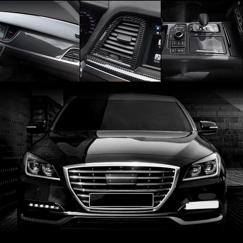 카스타 호환 G80 DH 스포츠 실내 카본 몰딩 튜닝 용품, 09.리얼카본 핸들 커버 포인트 유광레드