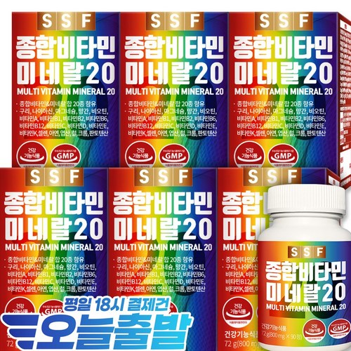 순수식품 종합비타민 미네랄 20종 멀티비타민 6박스(총18개월분), 90정, 6개