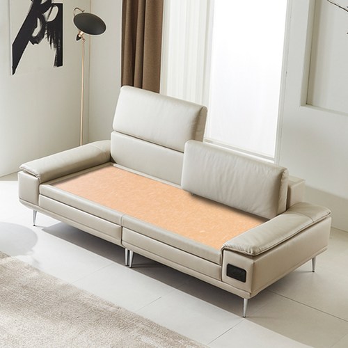 HD 디바노럭스3인 천연소가죽 온열소파 한지황토(라이트그레이), 상세페이지참조