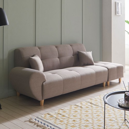 앨리스 3인+스툴 패브릭쇼파 발수기능원단 3인용소파 원룸 오피스텔 사무실 거실소파, 우(Right), 오트밀(패브릭)