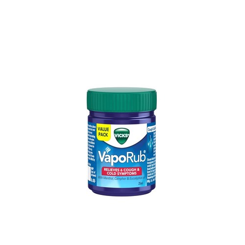 Vicks Vaporub 감기 기침 코 막힘 두통 몸살 근육 경직 및 호흡 곤란 완화, 8개, 25g