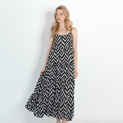헤링본 패턴 ****** 롱 원피스
