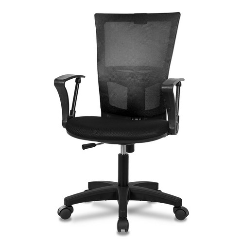 체어클럽 M1 기본형 블랙바디 메쉬 의자, 블랙, 58 x 58 x 110 cm