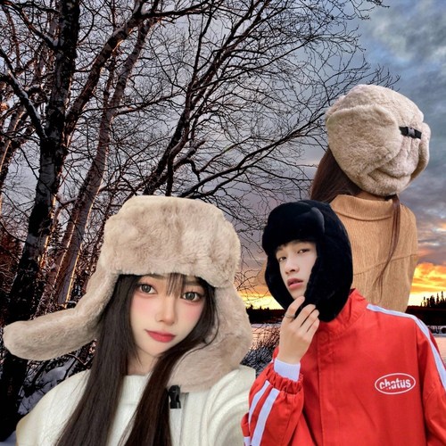 1+1 겨울 귀달이모자 방한 털모자 귀도리 방한모 귀덮개 군밤모자