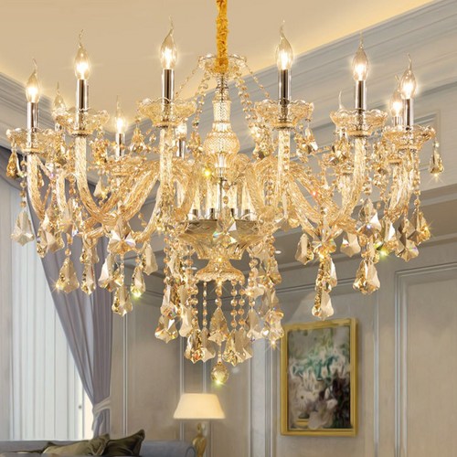 룸앤소울 유럽 LED 대형 카페 크리스탈 레트로 샹들리에 조명, 8구 1단