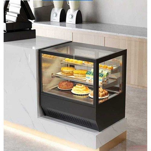 냉장 쇼케이스 카페 매대 계산대 진열 냉장고 디저트, 상세페이지 참고, 1.2m 검정 직각 스탠딩