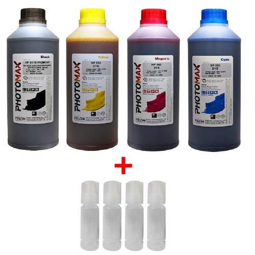 HP무한잉크 충전 리필 호환 HP9010 HP7740 HP8710 HP8610, 1000ml, 1세트, HP검정안료+컬러염료(상세페이지 꼭 확인)