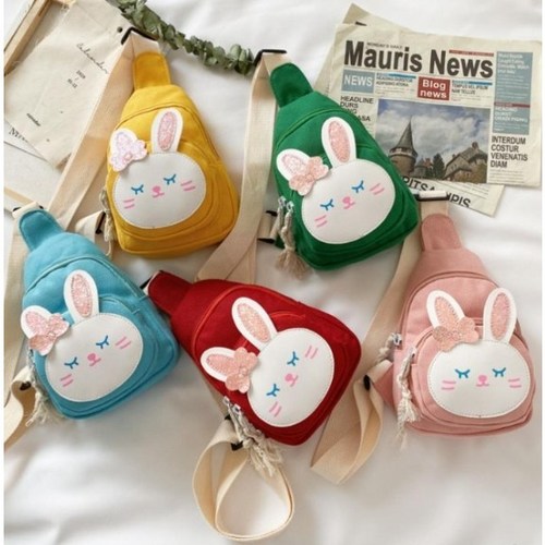 [지우프랜즈] 아기 유아 토끼 가방 힙색 크로스백 어린이집 크리스마스 선물