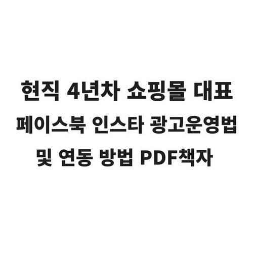 PDF 이커머스 SNS 인스타 페이스북 스토리 퍼모먼스 온라인 전문가 광고 마케팅 책자 - 마케팅 책 추천