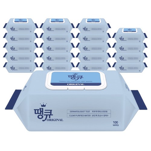 땡큐 오리지널 물티슈 100매(캡형), 230g, 100매, 20개