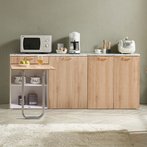 데이본 주방수납장 접이식 식탁렌지대 LPM공법 댐퍼경첩 전자렌지대, 1200식탁렌지대+800하부장, 산타나오크