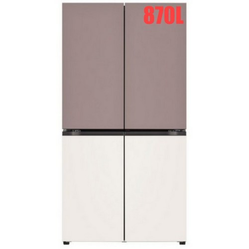 [색상선택형] LG전자 디오스 오브제컬렉션 4도어 냉장고 메탈 870L 방문설치, T873MKE111