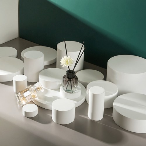 라이트앤 화이트 원형 원기둥 전시다이 디스플레이 박스 촬영 소품, 화이트 원형 - 16x10cm