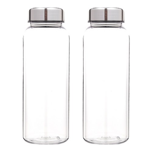 네이쳐리빙 퓨어데일 심플 트라이탄 물병, 실버메탈 무지 트라이탄, 2개, 1L