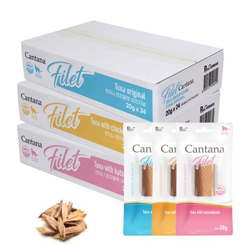 칸타나 참치 필렛 20g x24개 고양이간식, 가쯔오부시맛, 24개