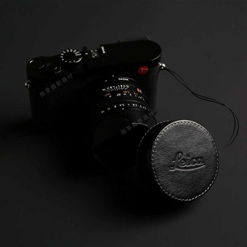 라이카 렌즈 커버 가죽 Leica Q3 QP Q-P Q2 QP 캡 후드커버 뚜껑, 1. Q3 검정색 렌즈 캡 + 분실방지 로프, 1개