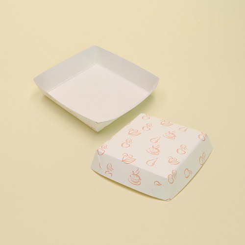 블레스팩 사각 트레이 95호 흰색 패턴 종이 1000개 포장 상자 일회용, 1개, 1000개입