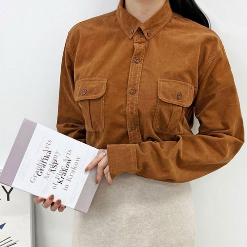 먼로여자 골덴 코듀로이 남방 가을 겨울 데일리 베이직