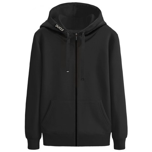 듀클라이 DUC-797 M~4XL 빅사이즈 자수 하이넥 후드집업