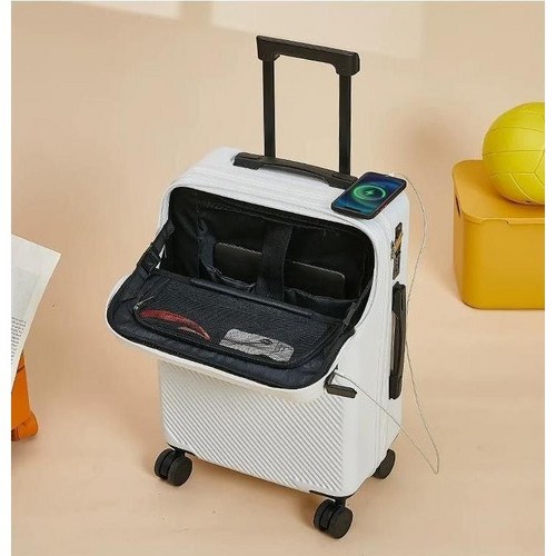 Zoomland 캐리어 다기능 여행용 20 인치 캐리어 USB 충전 포트